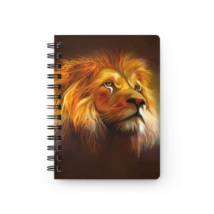 Animal Art Cat - Majestic Lion Spiral Bound Journal - Personal Diary, Sketchbook, Travel Journal, Gift for Animal Lovers, Nature Enthusiasts