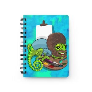 Chamo Pop Art - Bob Ross Artist Inspired Colorful Chameleon Art Journal, Creative Notebook, Sketchbook, Gift for Artists, Eco-Friendly Spiral Notebook, Bob Ross Inspired