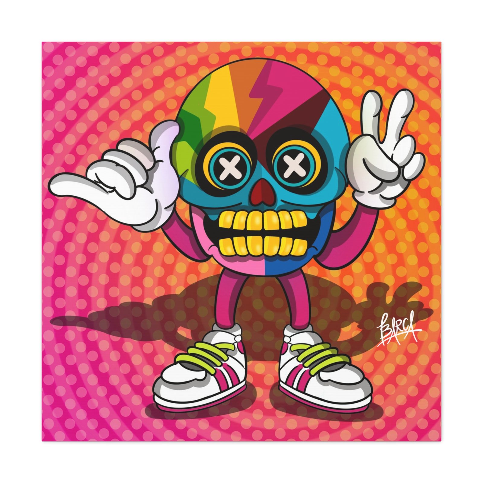 Other Art Portrait - Colorful Skull Canvas Art Print, Psychedelic Wall Decor, Unique Gift for Art Lovers, Vibrant Home Decor, Fun Room Accent - Image 77