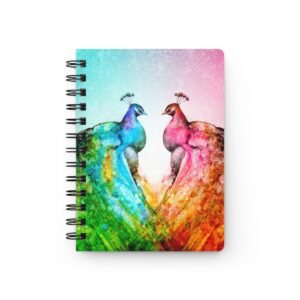 Animal Art Birds - Beautiful Two Peacock Spiral Bound Journal