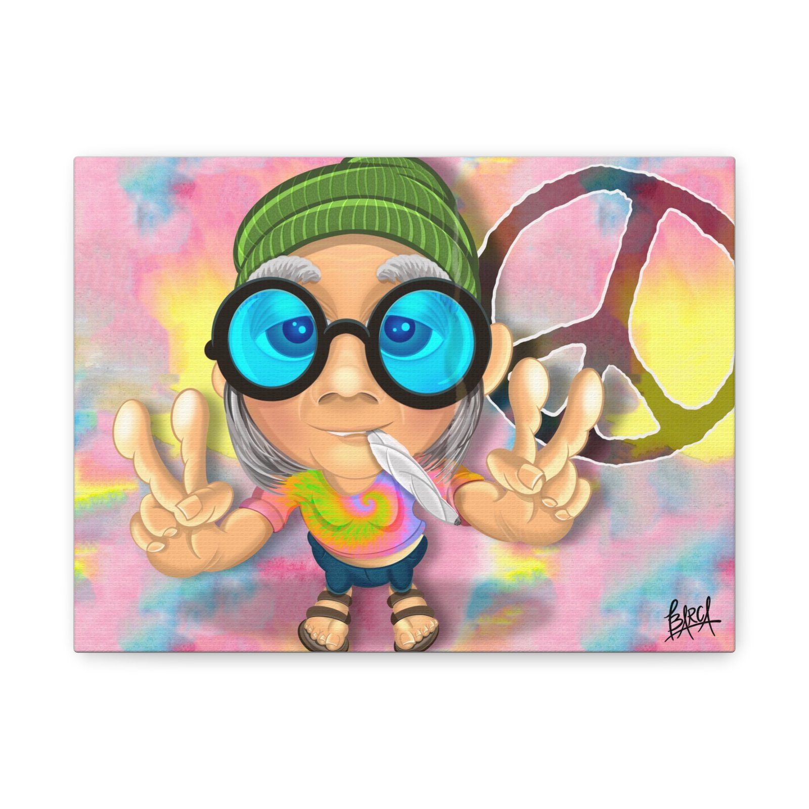 Other Art Portrait - Peace Vibes Canvas Art, Retro Wall Decor, Gift for Hippie Lovers, Boho Home Decor, Colorful Chill Room Art - Image 5