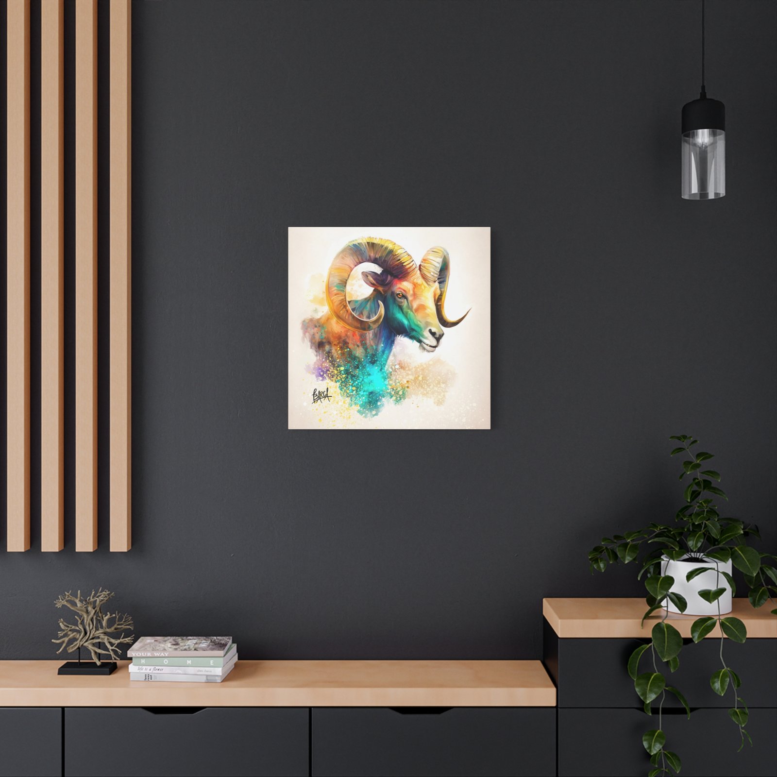 Animal Art - Aries Colorful Ram Canvas Art, Animal Wall Decor, Unique Home Decoration, Gift for Art Lovers, Goat Decor - Image 28