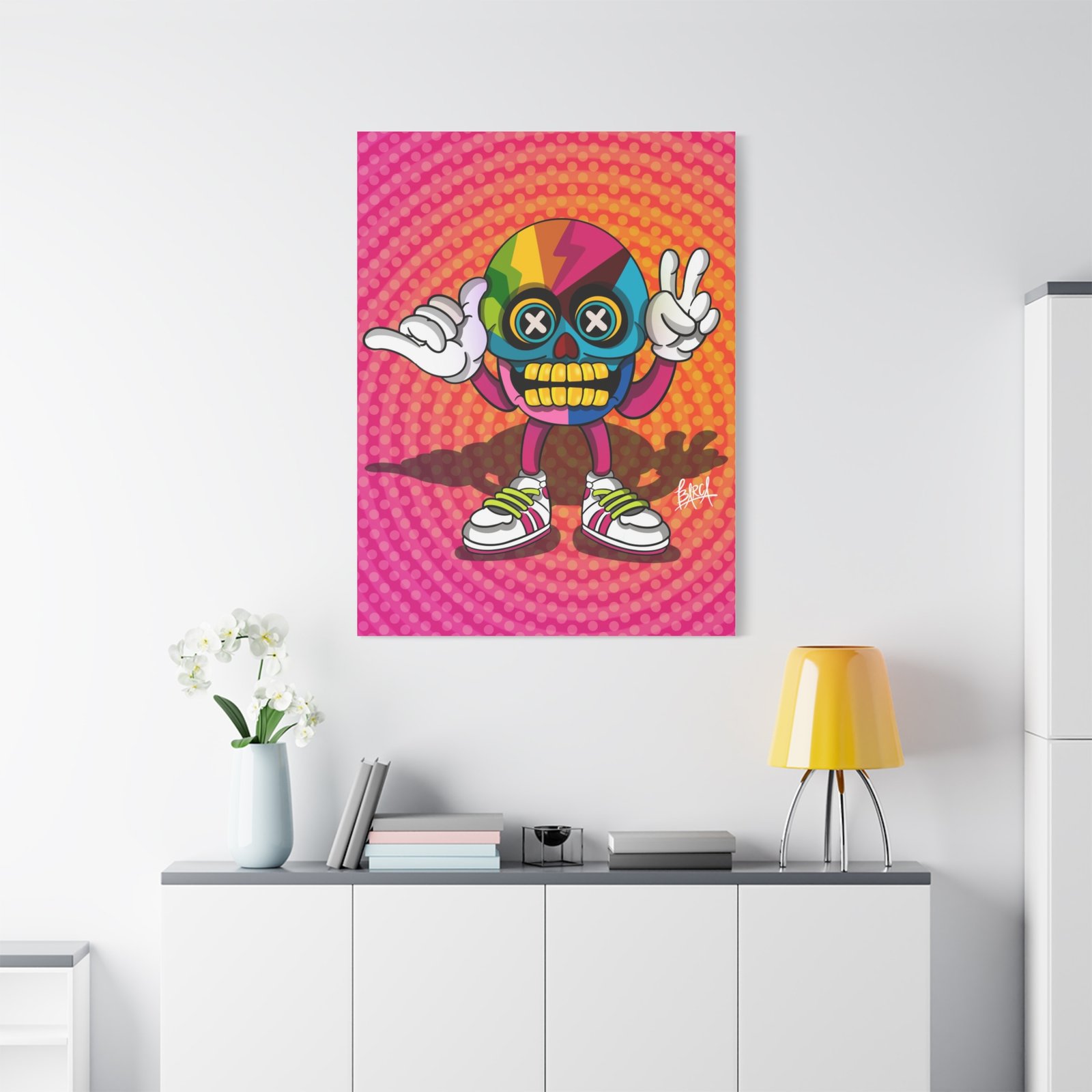 Other Art Portrait - Colorful Skull Canvas Art Print, Psychedelic Wall Decor, Unique Gift for Art Lovers, Vibrant Home Decor, Fun Room Accent - Image 39