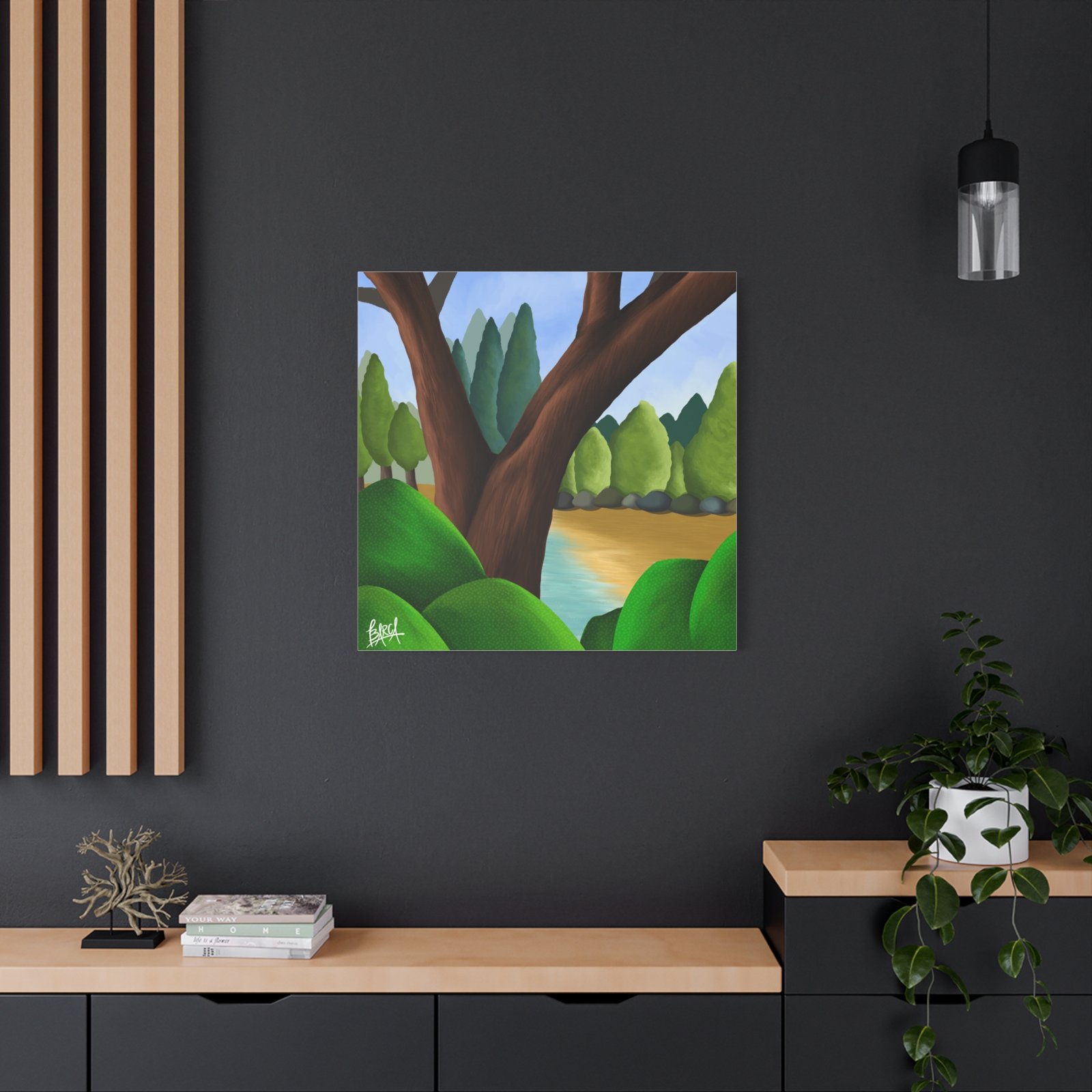 Other Art Portrait - Serene Nature Canvas Art Print, Stretched Wall Art, Green Landscape Decor, Earthy Home Decoration, Tranquil Nature Artwork - Image 80