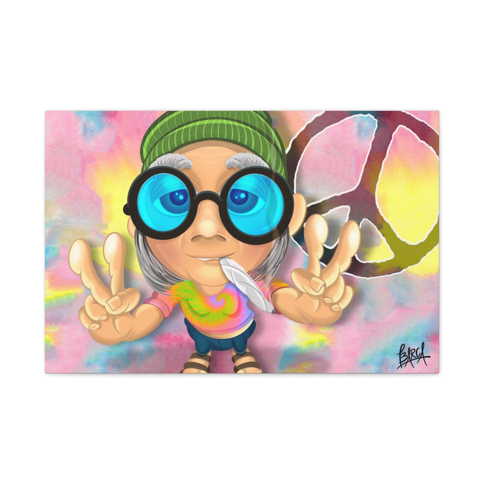 Other Art Portrait - Peace Vibes Canvas Art, Retro Wall Decor, Gift for Hippie Lovers, Boho Home Decor, Colorful Chill Room Art - Image 41