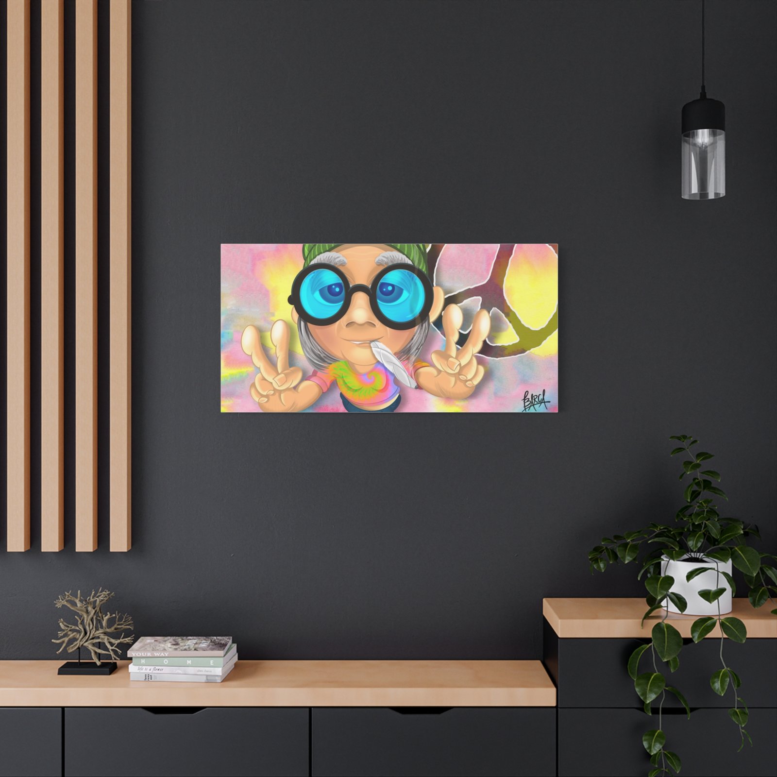 Other Art Portrait - Peace Vibes Canvas Art, Retro Wall Decor, Gift for Hippie Lovers, Boho Home Decor, Colorful Chill Room Art - Image 60