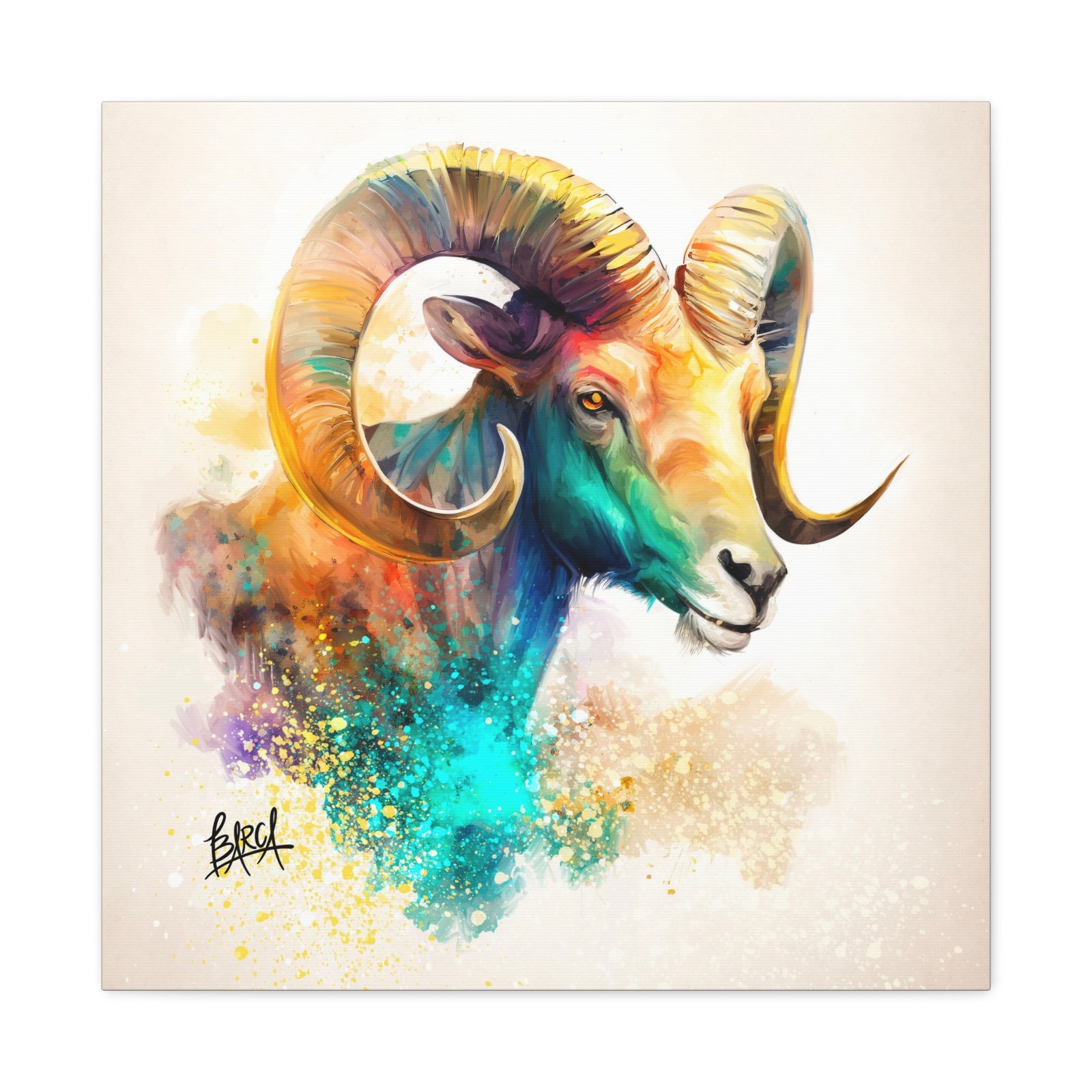 Animal Art - Aries Colorful Ram Canvas Art, Animal Wall Decor, Unique Home Decoration, Gift for Art Lovers, Goat Decor - Image 25
