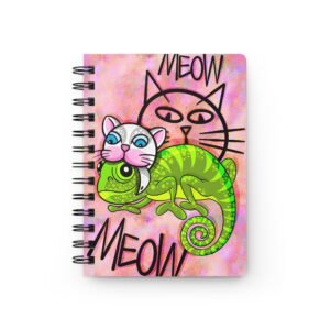 Chamo Pop Art - Colorful Cat & Chameleon Spiral Bound Journal | Cute Notebook for Cat Lovers, Sketching, Note-taking, Gifts for Her, Journaling