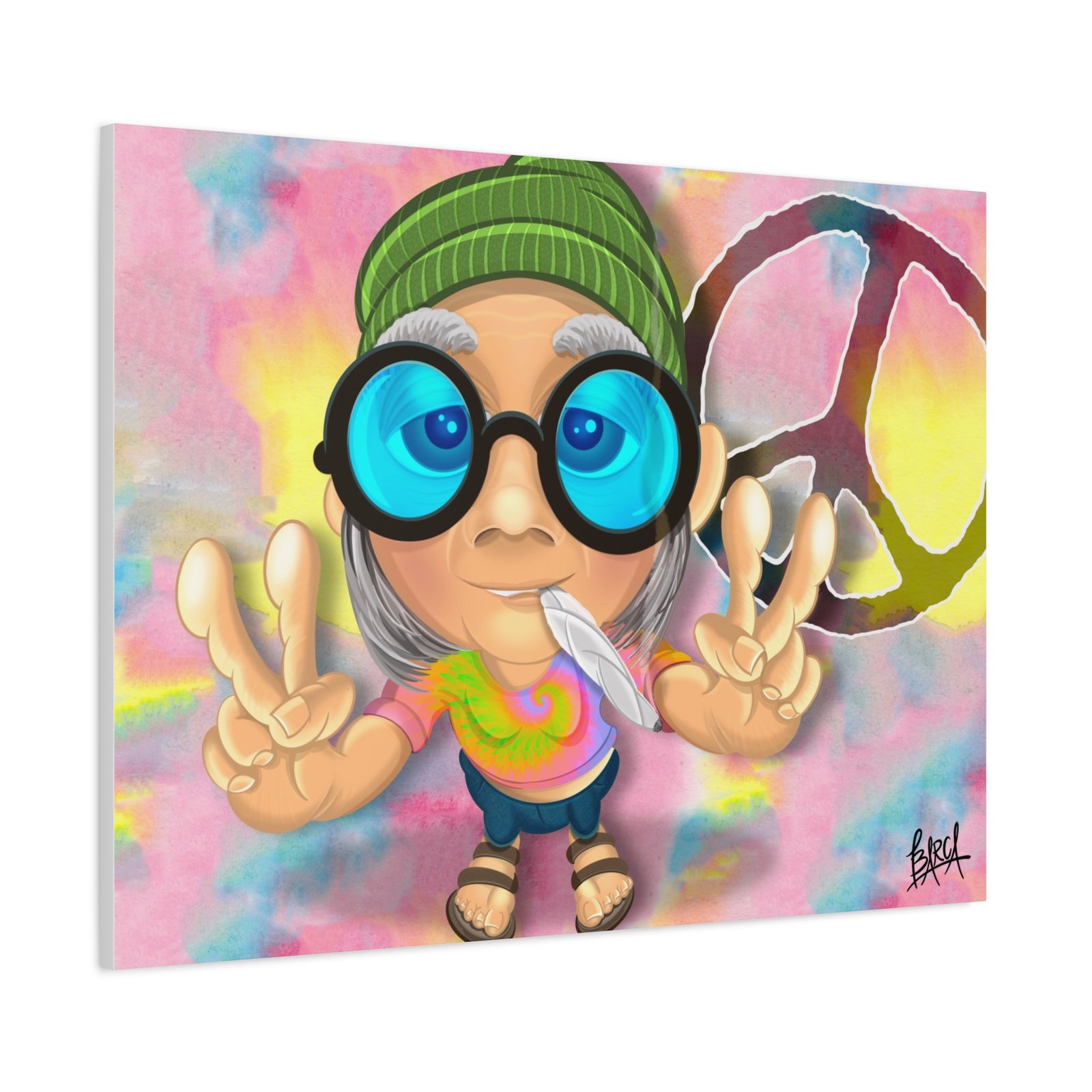 Other Art Portrait - Peace Vibes Canvas Art, Retro Wall Decor, Gift for Hippie Lovers, Boho Home Decor, Colorful Chill Room Art - Image 62