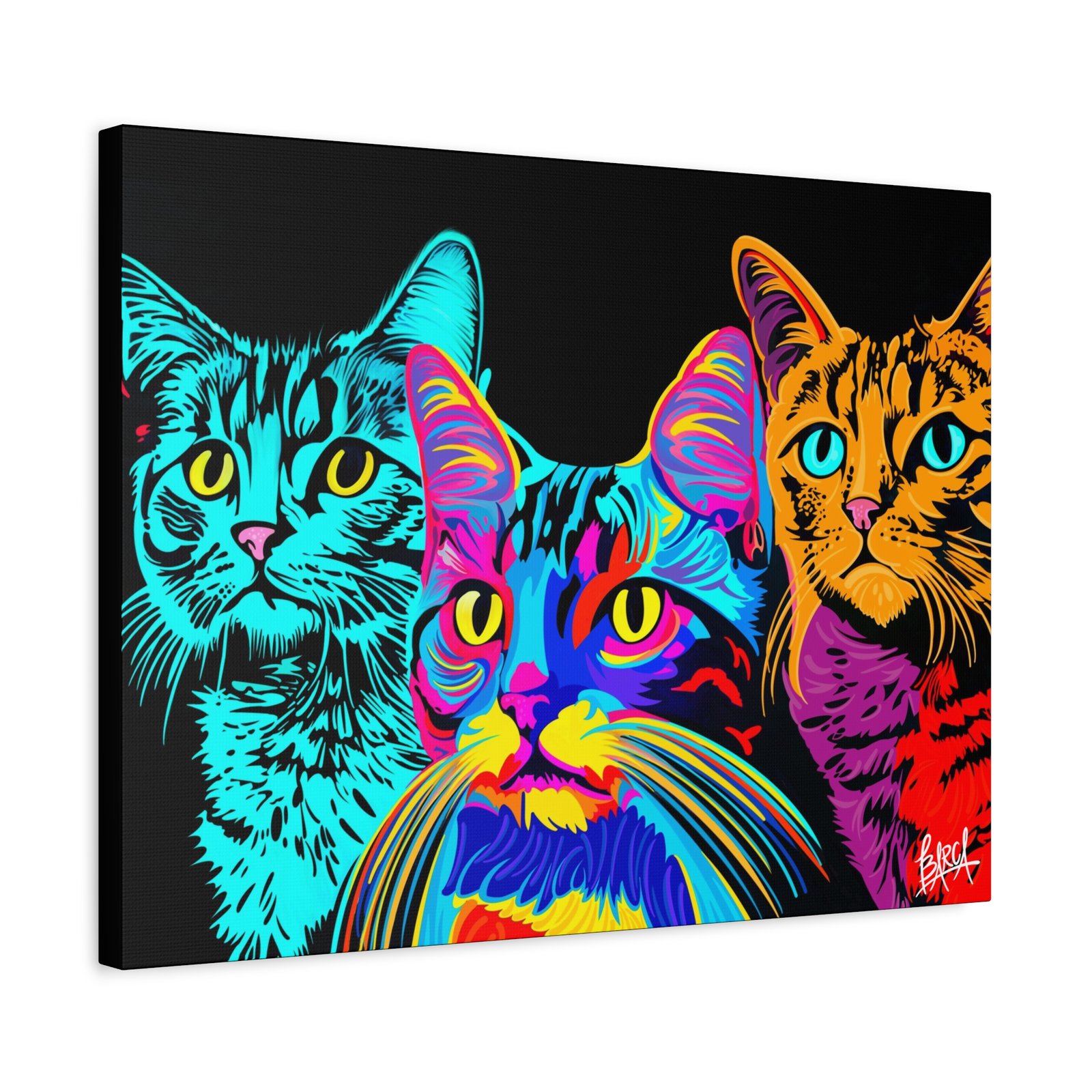 Animal Art Canvas - Vibrant Cat Canvas Print, Colorful Cat Wall Art, Home Decor for Cat Lovers, Pet Lover Gift, Colorful Cat Portraits - Image 34