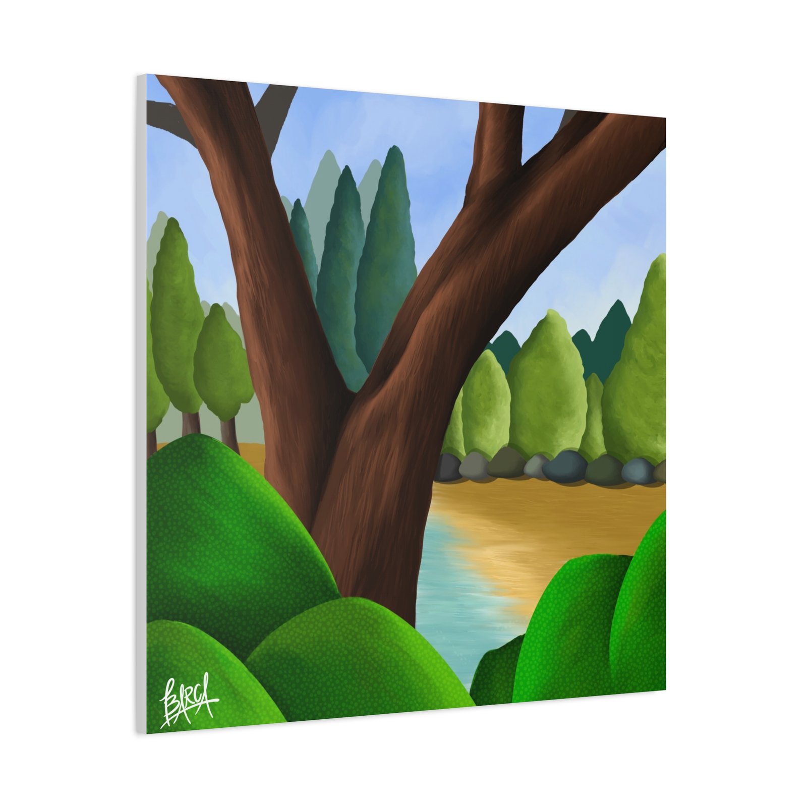 Other Art Portrait - Serene Nature Canvas Art Print, Stretched Wall Art, Green Landscape Decor, Earthy Home Decoration, Tranquil Nature Artwork - Image 82