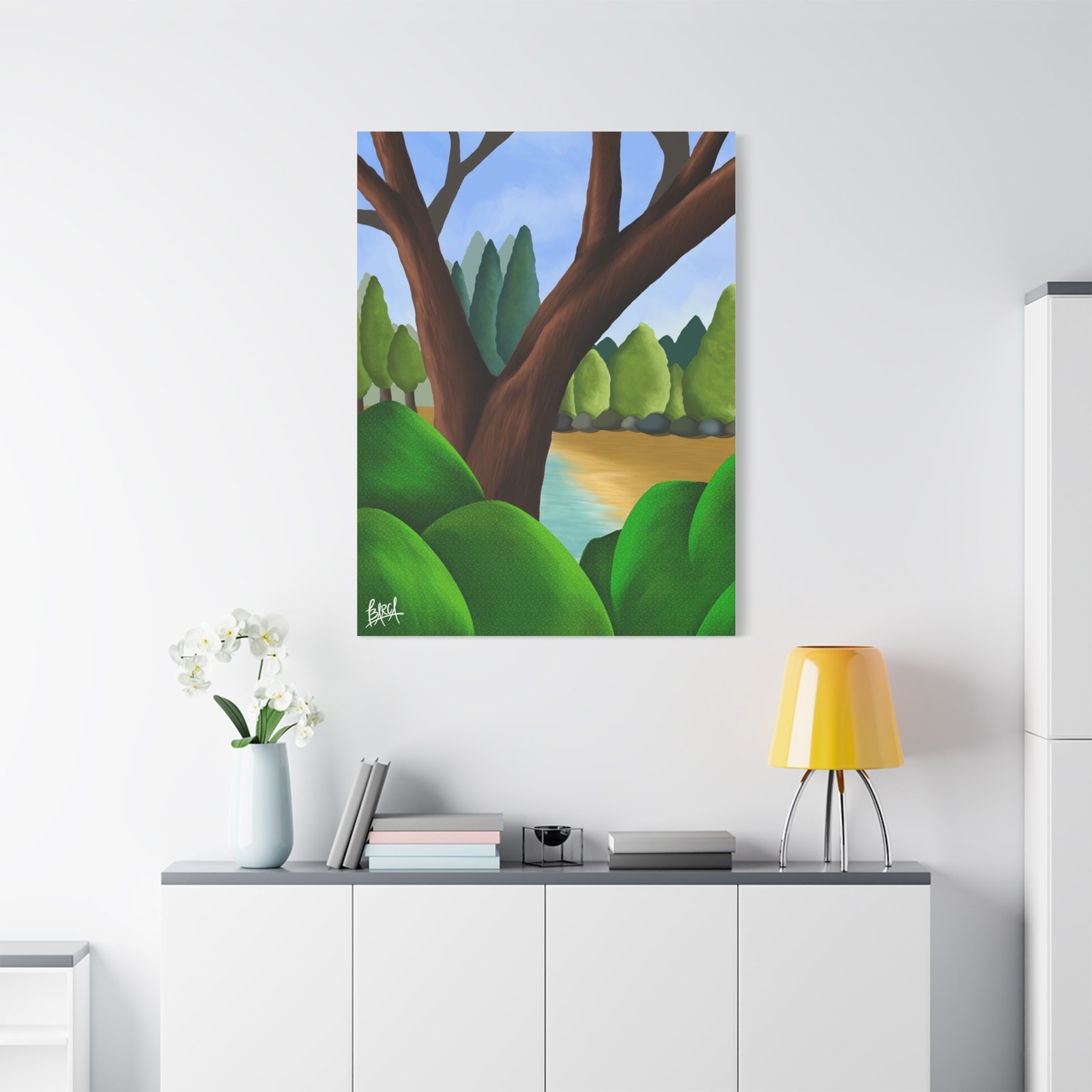 Other Art Portrait - Serene Nature Canvas Art Print, Stretched Wall Art, Green Landscape Decor, Earthy Home Decoration, Tranquil Nature Artwork - Image 43