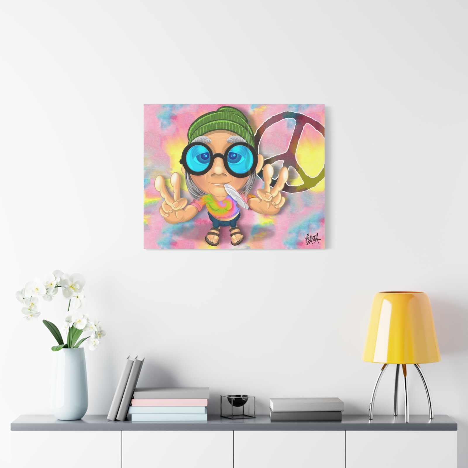 Other Art Portrait - Peace Vibes Canvas Art, Retro Wall Decor, Gift for Hippie Lovers, Boho Home Decor, Colorful Chill Room Art - Image 47