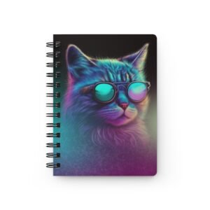 Animal Art Cat - Cool Cat Spiral Bound Journal, Cat Lover Gift, Cute Notebook for Writing, Planner for Students, Artistic Journal for Holidays