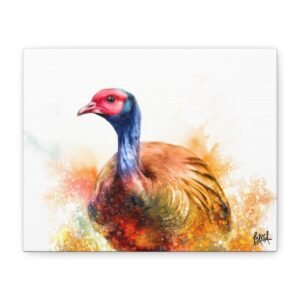 Animal Art Canvas - Vibrant Wild Turkey Bird Canvas Print, Colorful Wall Art, Home Decor for Nature Lovers, Unique Gift for Bird Enthusiasts, Art for Living Room