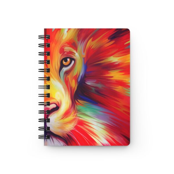 Animal Art Cat - Vibrant Lion Art Spiral Bound Journal, Colorful Sketchbook, Dream Journal, Nature Lover Gift, Inspirational Notepad