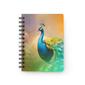 Animal Art Bird - Colorful Peacock Painting Spiral Bound Journal