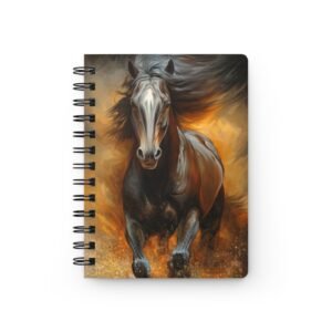 Animal Art Horse - Running with Fire Horse Painting Spiral Bound Journal
