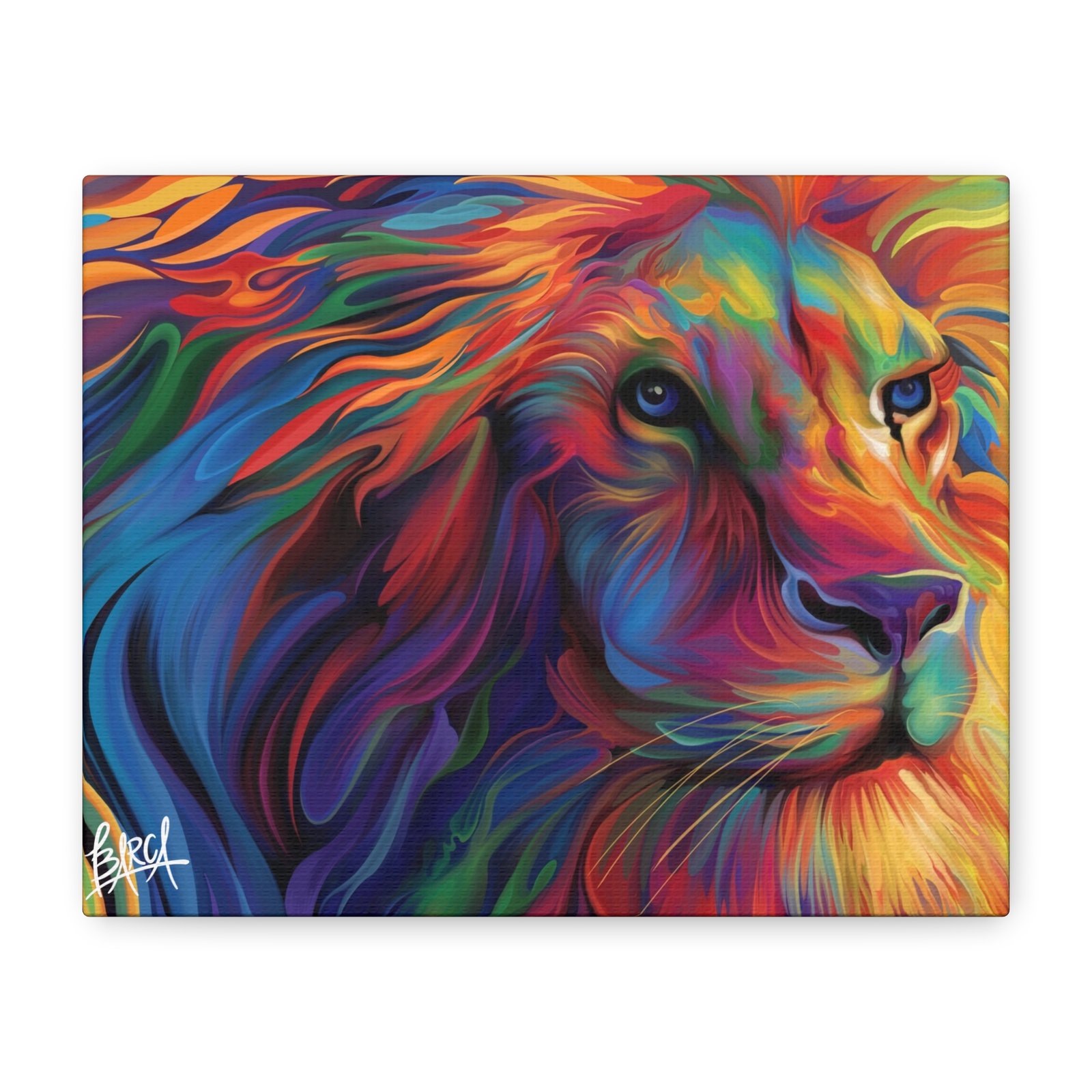 Animal Art Canvas - Vibrant Lion Canvas Art, Colorful Wall Decor, Animal Lover Gift, Bold Home Decoration, African Wildlife Art, Unique Art Piece