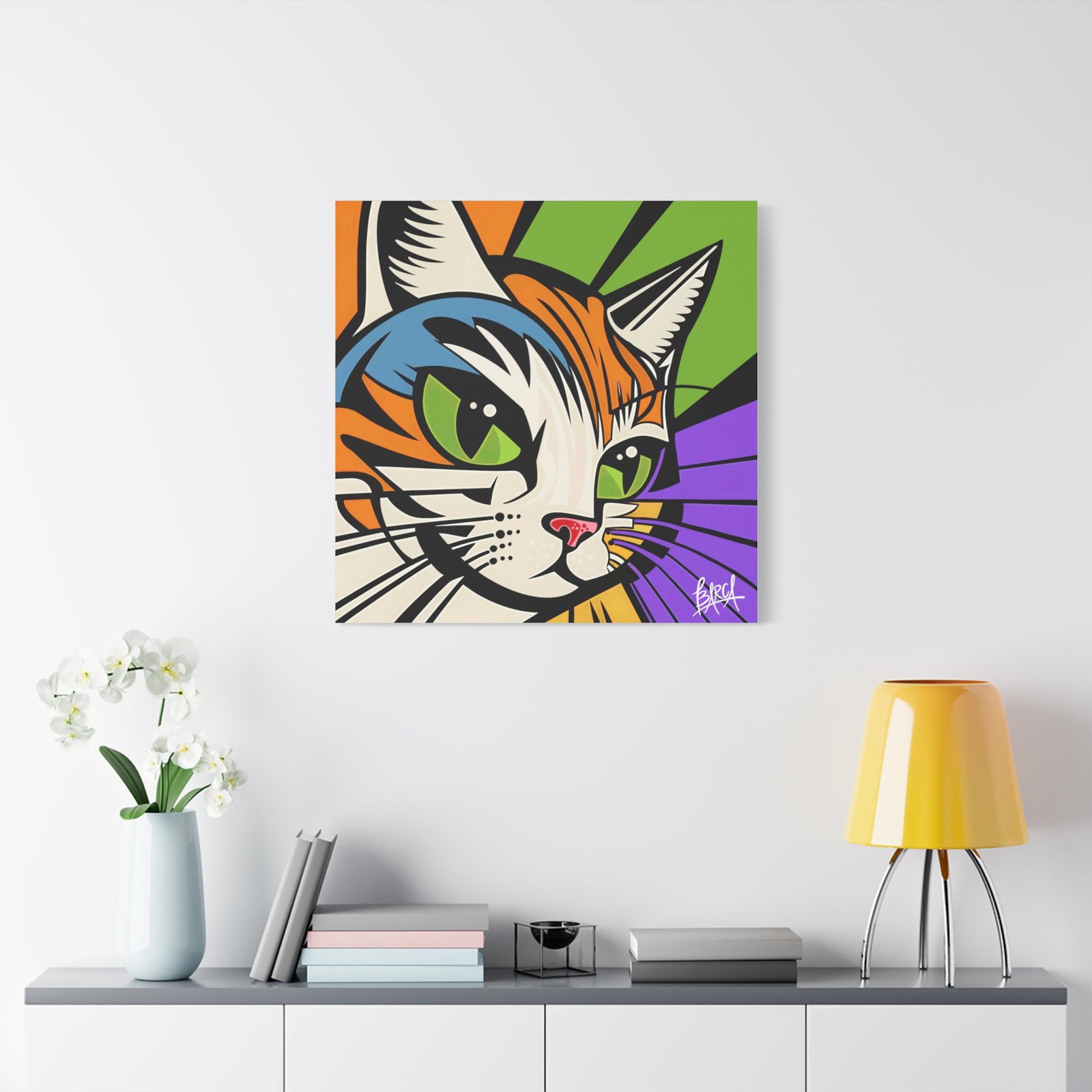 Animal Art Canvas - Colorful Cat Art Canvas Wall Decor, Feline Lover Gift, Home Decoration, Vibrant Animal Art, Cat Themed Room, Pet Lover Decor - Image 31