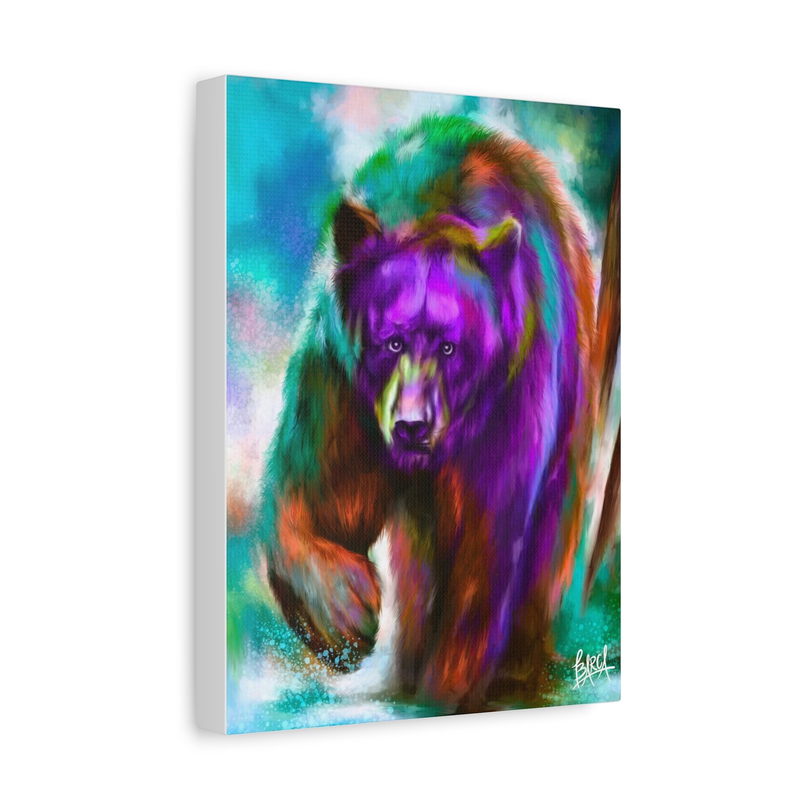 Animal Art Canvas - Portrait Vibrant Bear Canvas Art, Colorful Wall Decor, Animal Lover Gift, Colorful Home Decor, Wildlife Artwork, Unique Art Piece - Image 6