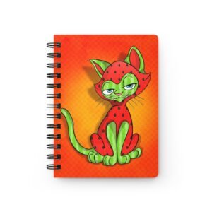 Sassy Cat Art - Watermelon Sassy Cat Journal - Funny Spiral Notebook, Gift for Cat Lovers, Cute Diary for Writing, School Supplies, Cat Lover's Gift