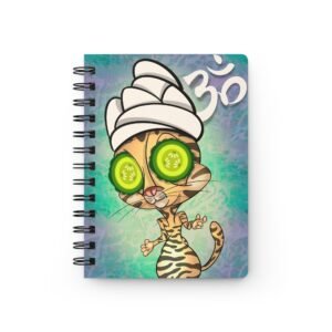 Cat-Tastic Art - Zen Chill Vibes Spa Cat Spiral Journal, Cartoon Cat Journal, Relaxation Diary, Unique Gift for Cat Lovers, Self-Care Notepad, Yoga Inspired Notebook