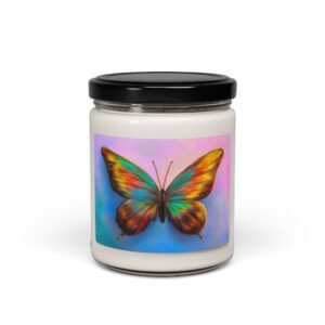 Candle - Colorful Butterfly Scented Soy Candle - Relaxation Decor, Gift for Nature Lovers, Aromatherapy Candle, Home Fragrance, Eco-Friendly Candle