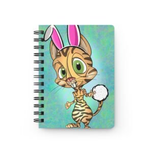 Cat-Tastic Art - Colorful Bunny Rabbit Cat Spiral Bound Journal, Easter Journal, Cute Cat Notebook, Spring Writing Journal, Fun Kid's Journal, Gift for Animal Lovers