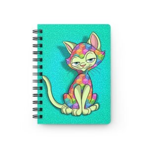 Sassy Cat Art - Colorful Cube Sassy Cat Spiral Bound Journal - Perfect for Cat Lovers, Note-Taking, Gifts, Doodles, and Creative Writing