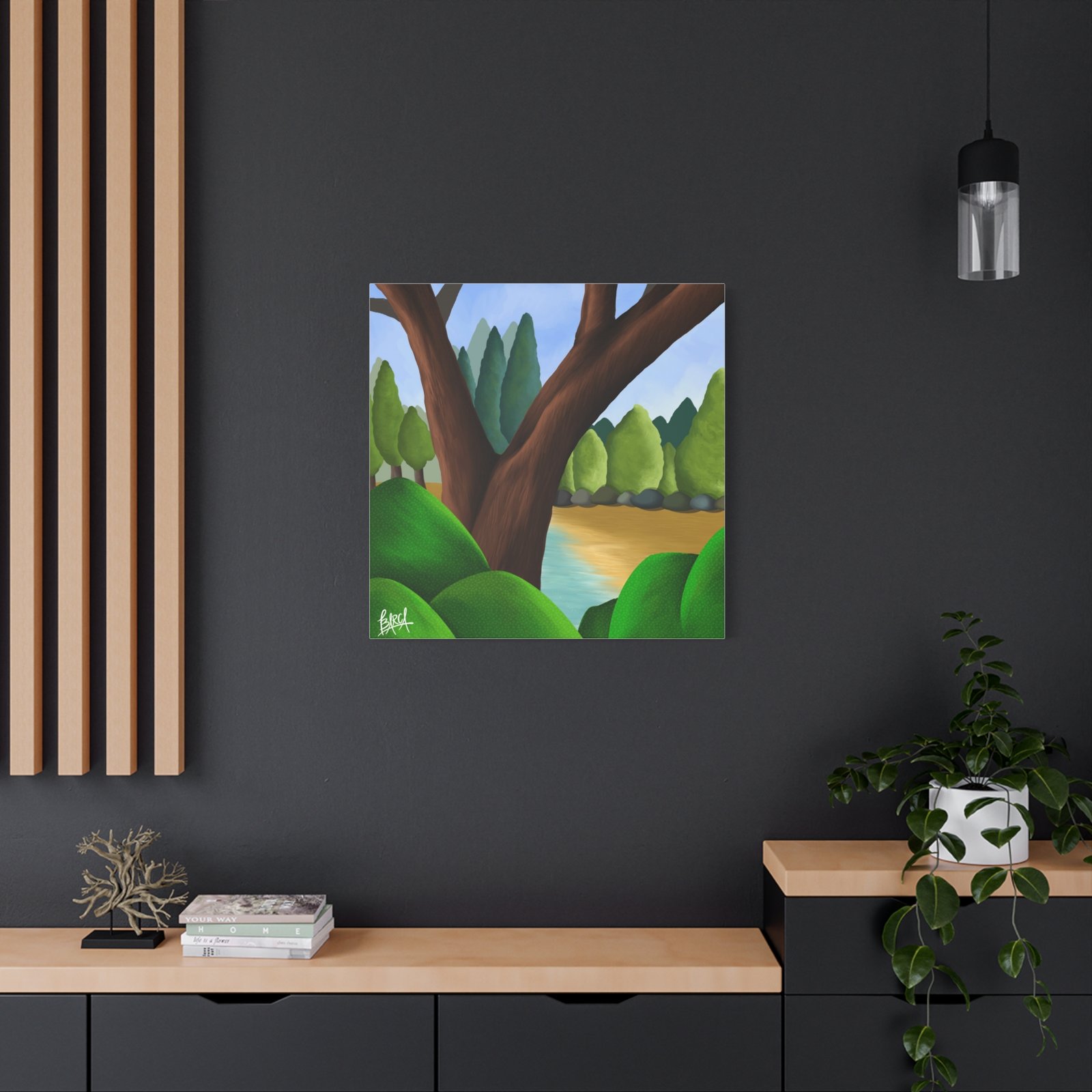 Other Art Portrait - Serene Nature Canvas Art Print, Stretched Wall Art, Green Landscape Decor, Earthy Home Decoration, Tranquil Nature Artwork - Image 76