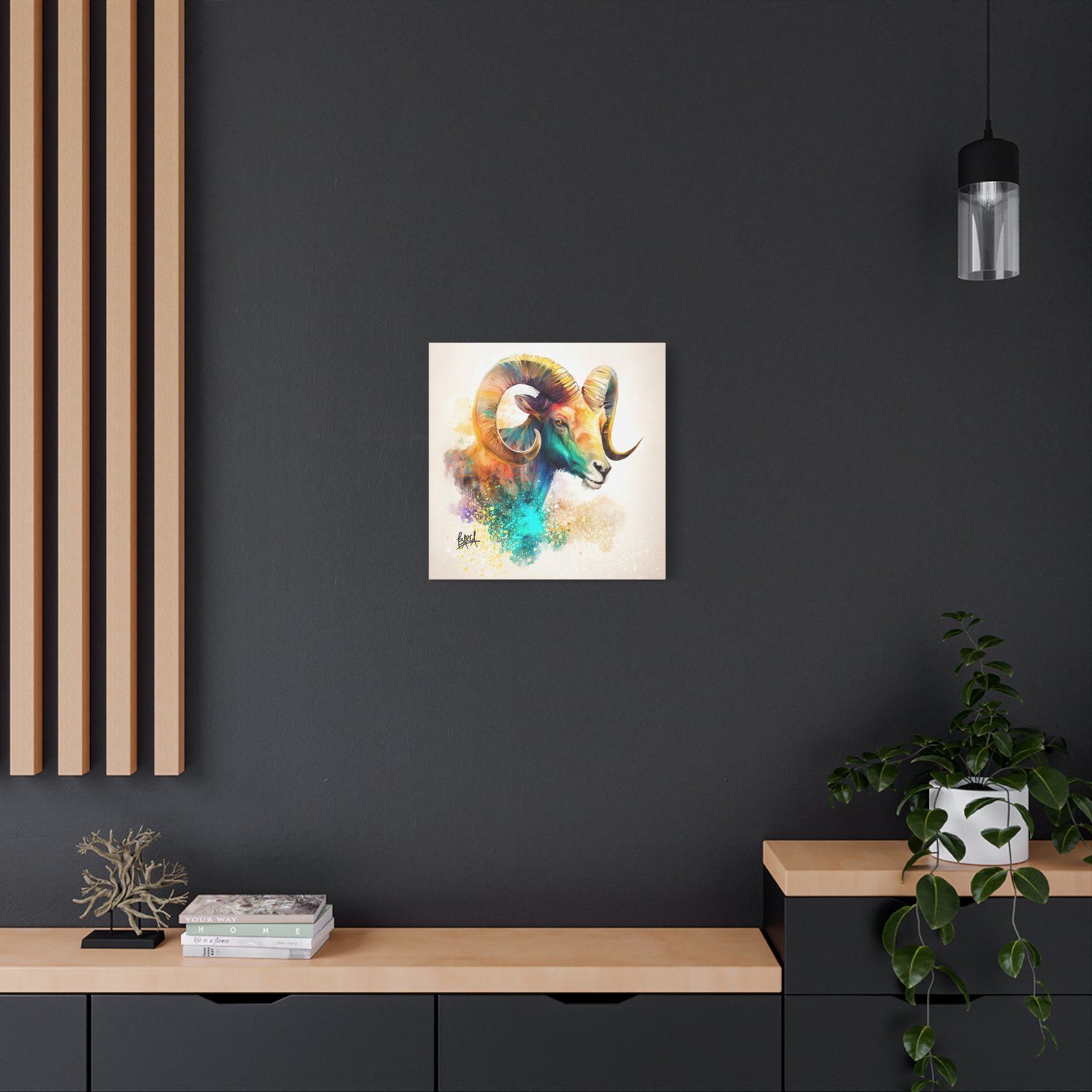 Animal Art - Aries Colorful Ram Canvas Art, Animal Wall Decor, Unique Home Decoration, Gift for Art Lovers, Goat Decor - Image 24