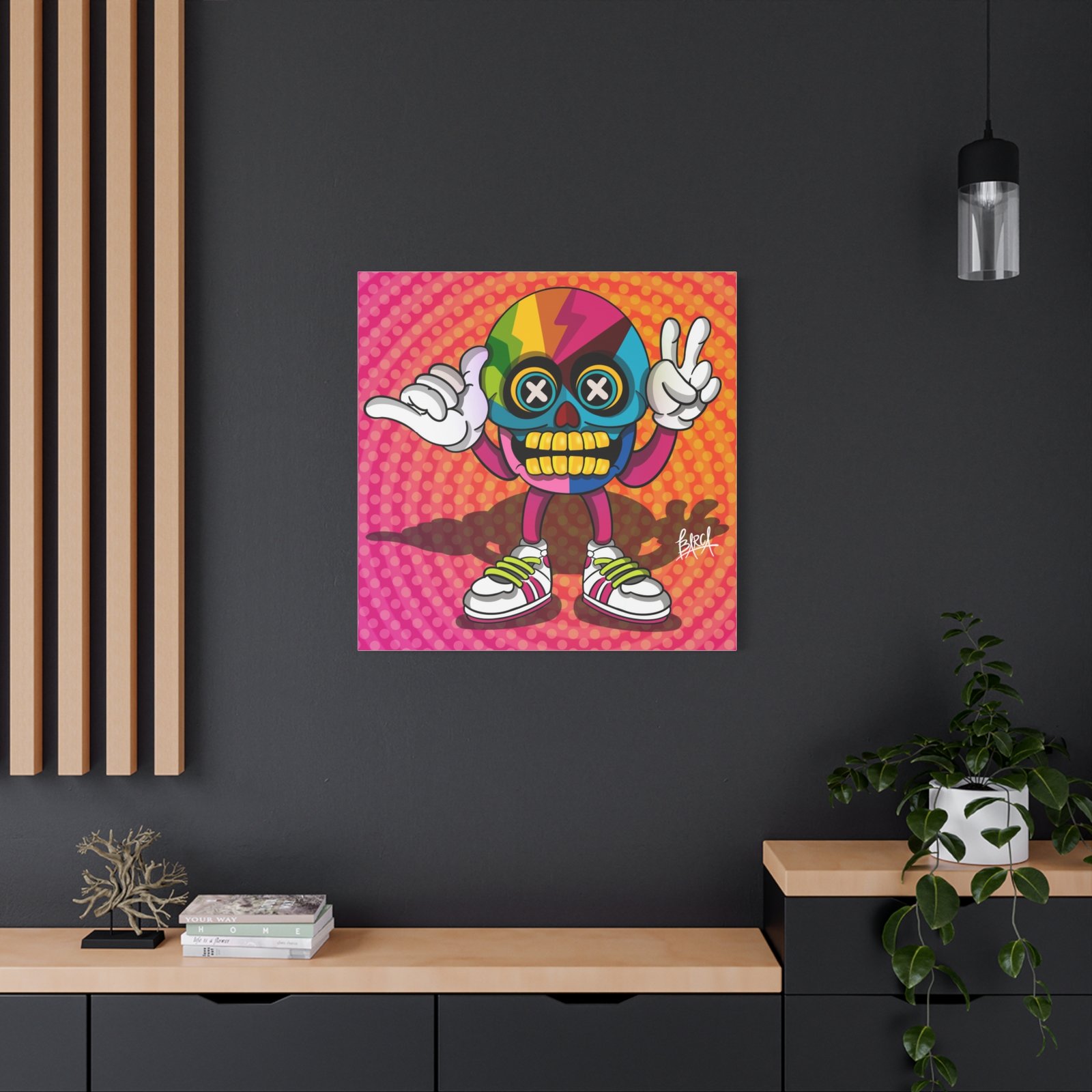 Other Art Portrait - Colorful Skull Canvas Art Print, Psychedelic Wall Decor, Unique Gift for Art Lovers, Vibrant Home Decor, Fun Room Accent - Image 76
