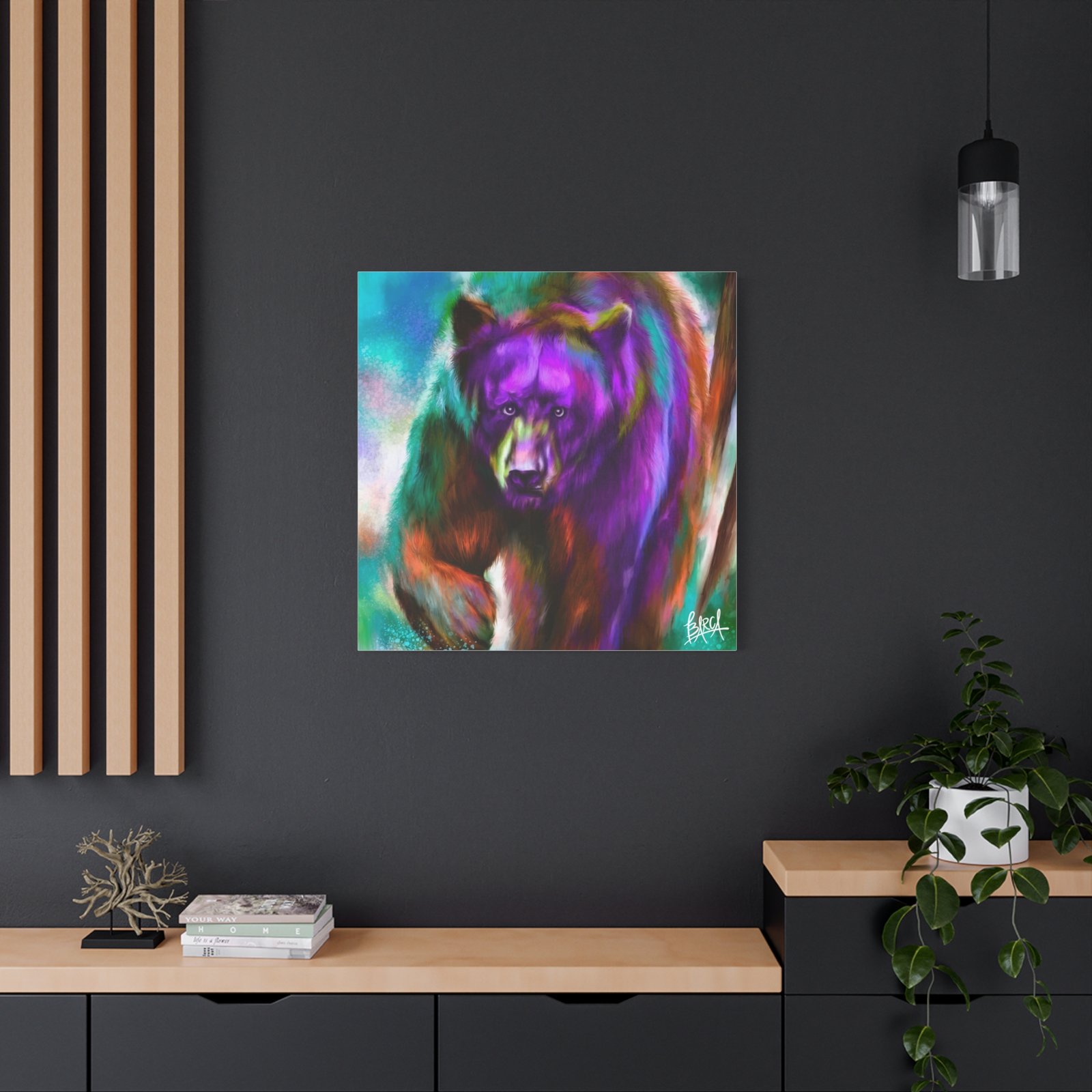 Animal Art Canvas - Portrait Vibrant Bear Canvas Art, Colorful Wall Decor, Animal Lover Gift, Colorful Home Decor, Wildlife Artwork, Unique Art Piece - Image 100