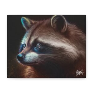 Animal Art Canvas - Raccoon Art Canvas, Nature Wall Decor, Wildlife Lover Gift, Home Office Decor, Animal Print Wall Art