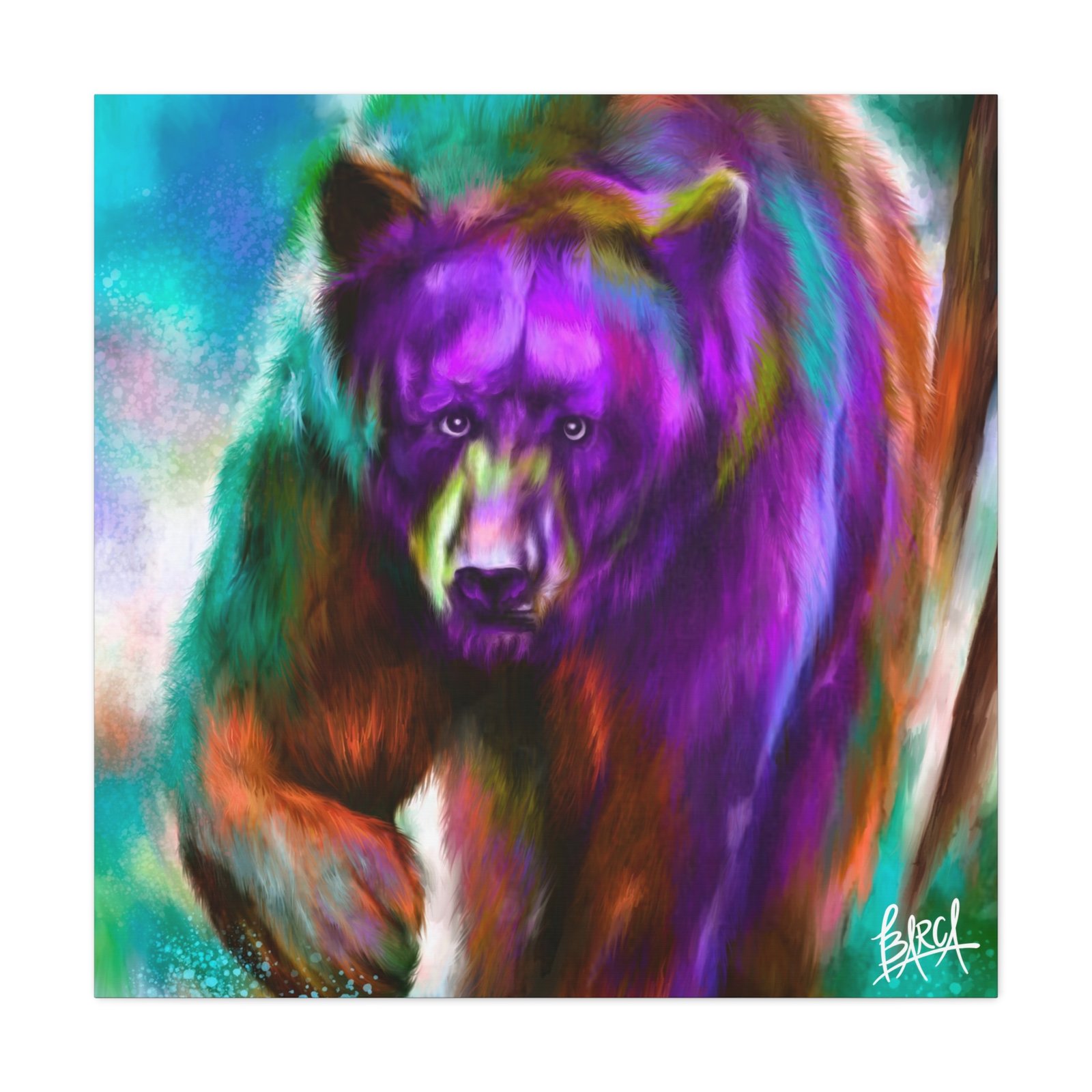 Animal Art Canvas - Portrait Vibrant Bear Canvas Art, Colorful Wall Decor, Animal Lover Gift, Colorful Home Decor, Wildlife Artwork, Unique Art Piece - Image 101