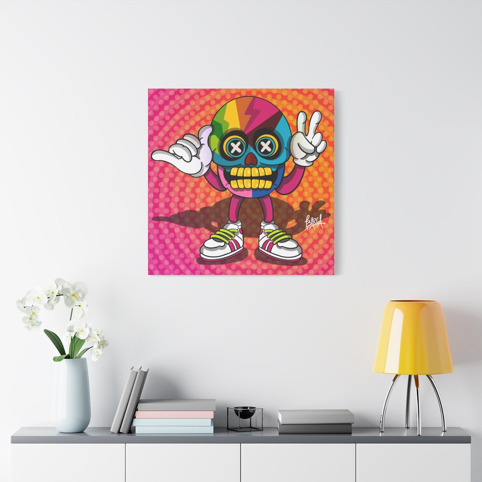 Other Art Portrait - Colorful Skull Canvas Art Print, Psychedelic Wall Decor, Unique Gift for Art Lovers, Vibrant Home Decor, Fun Room Accent - Image 71