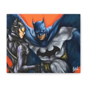 Other Art Portrait - Batman and Catwoman Canvas Art Print | Superhero Wall Decor, Comic Art, Gift for Fans, Home Office Decoration, Pop Culture Art