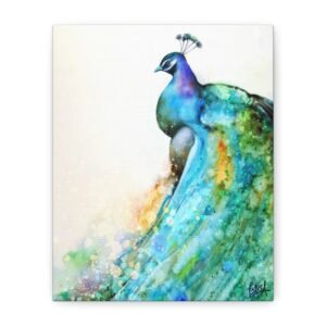 Animal Art Canvas - Portrait Peacock Canvas Wall Art, Vibrant Home Decor, Colorful Animal Print, Nature Inspiration, Gift for Bird Lovers