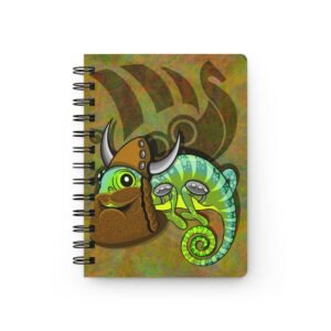 Chamo Pop Art - Whimsical Viking Worrier Chameleon Journal, Eco-Friendly Notebook, Gift for Writers, Creative Journal, Unique Art Diary, Back to School Essential