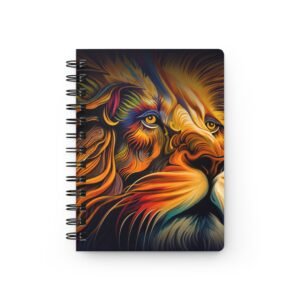 Animal Art Cat - Vibrant Spiral Bound Journal, Colorful Journal for Writing, Artistic Notebook, Lion Design Journal, Gift for Creatives, Nature-Inspired