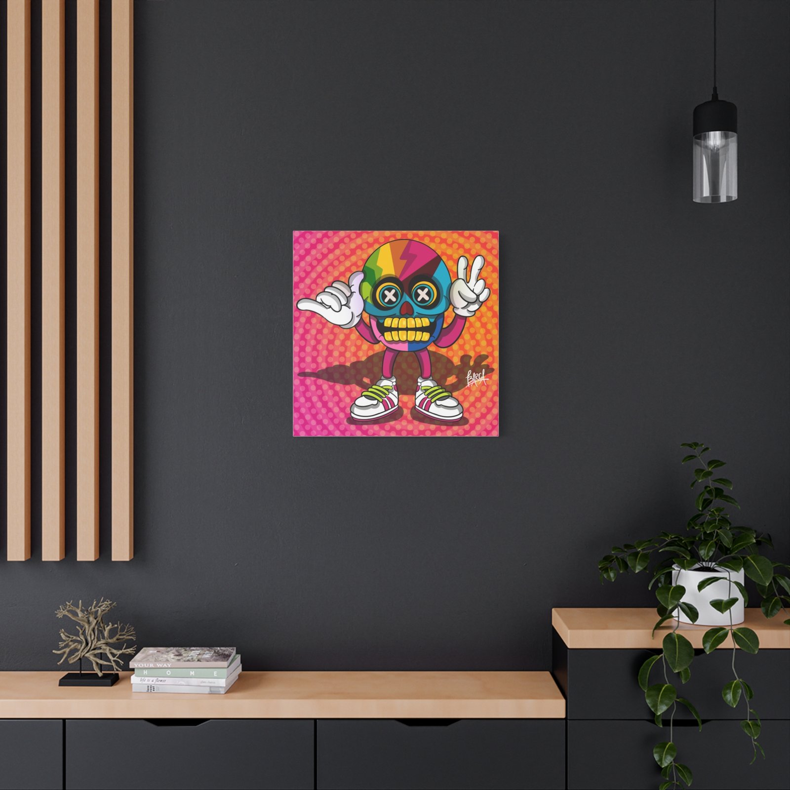 Other Art Portrait - Colorful Skull Canvas Art Print, Psychedelic Wall Decor, Unique Gift for Art Lovers, Vibrant Home Decor, Fun Room Accent - Image 68