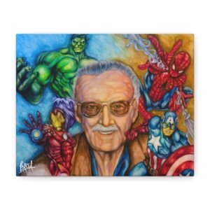 Other Art Portrait - Stan Lee Superhero Canvas Wall Art, Marvel Decor, Gift for Comic Book Fans, Stan Lee Tribute, Stretched Artwork for Home, Heroic Collectible