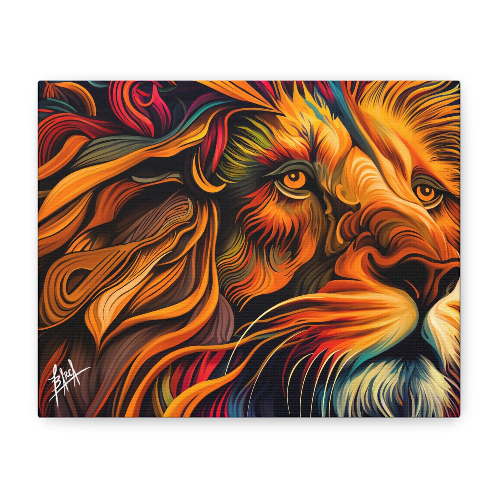 Animal Art Canvas - Vibrant Lion Canvas Art | Colorful Wall Decor, Animal Lover Gift, Living Room Accent, Nature Inspired Decoration, Unique Home Art