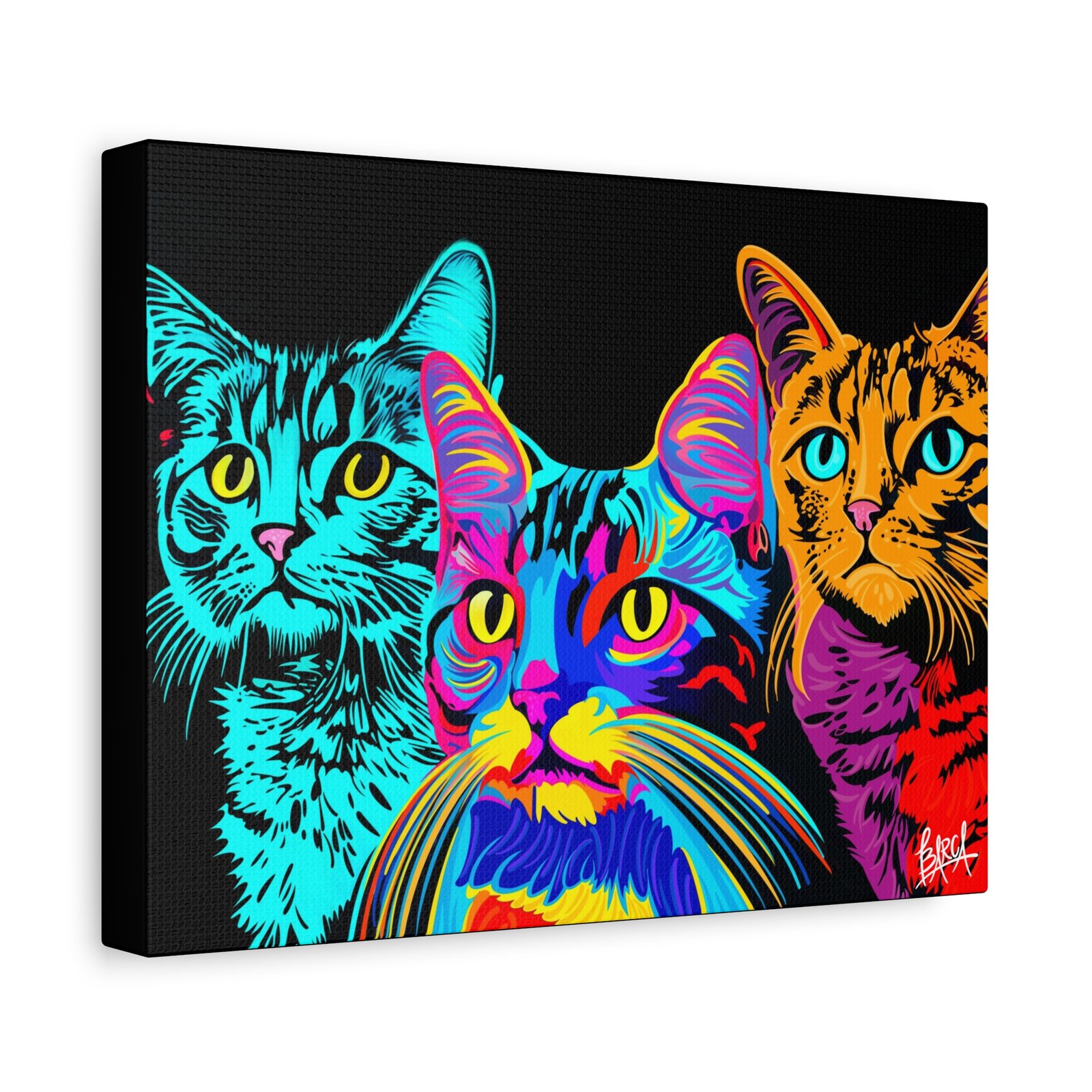 Animal Art Canvas - Vibrant Cat Canvas Print, Colorful Cat Wall Art, Home Decor for Cat Lovers, Pet Lover Gift, Colorful Cat Portraits - Image 6