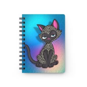 Sassy Cat Art - Cheetah Sassy Cat Design, Spiral Bound Journal with Playful Cute Notebook, Gift for Cat Lovers, School Supplies, Creative Writing Journal, Unique Diary