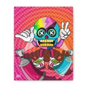 Other Art Portrait - Colorful Skull Canvas Art, Vibrant Wall Decor, Hip Art Piece, Gift for Artists, Unique Home Decor