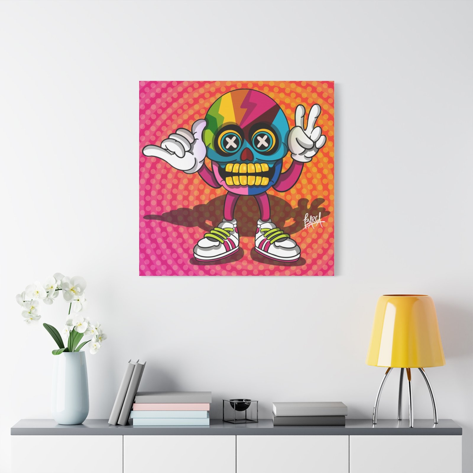 Other Art Portrait - Colorful Skull Canvas Art Print, Psychedelic Wall Decor, Unique Gift for Art Lovers, Vibrant Home Decor, Fun Room Accent - Image 75