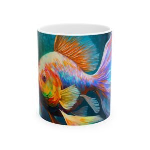 Vibrant Fish Ceramic Mug - Great for Coffee Lovers, Home Decor, Fish Enthusiasts, Gift for Birthdays, Unique Art Design