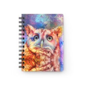 Animal Art Bird - Whimsical Owl Spiral Bound Journal, Nature Lover's Notebook, Artistic Writing Pad, Vibrant Diary, Unique Gift for Creatives